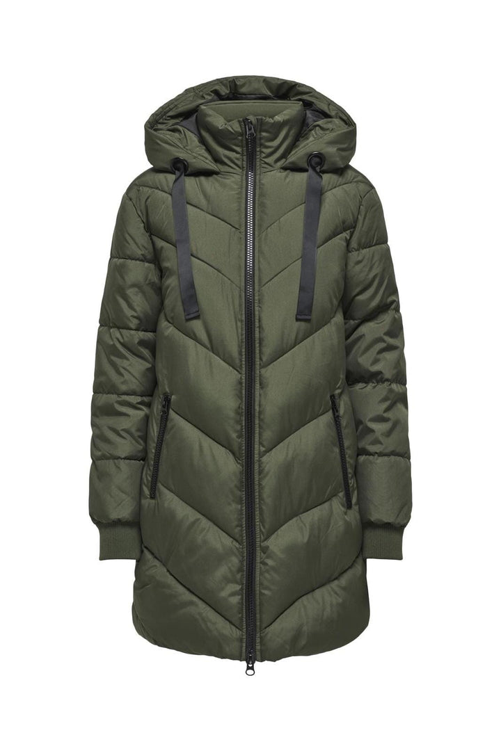 Jdy - Jdyskylar Padded Hood Jacket - 3802351 Forest Night Black