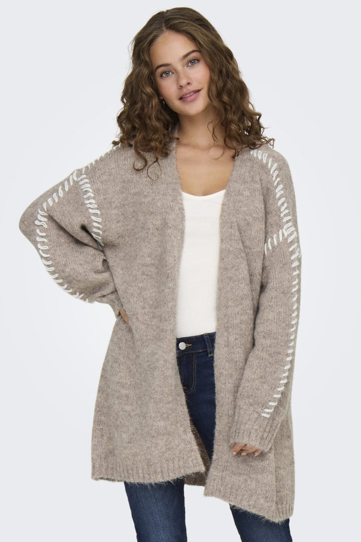 JDY - Jdyzoey Life L/S Stitch Cardigan Knt - 4721398 Chateau Gray W. Birch Stitch