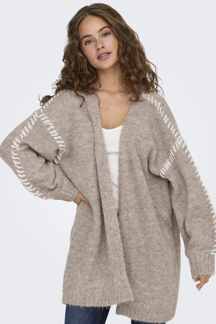 JDY - Jdyzoey Life L/S Stitch Cardigan Knt - 4721398 Chateau Gray W. Birch Stitch