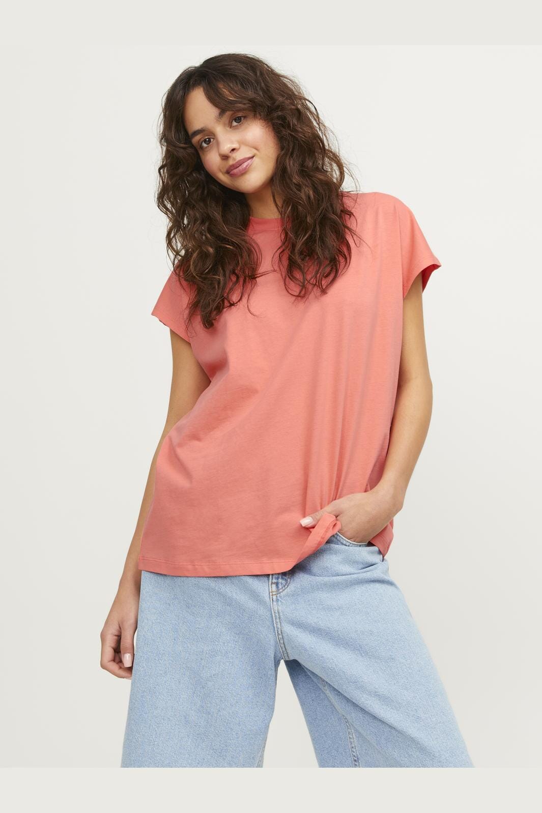 Jjxx - Jxastrid Boxy Sl Every Tee - 4388203 Peach Echo