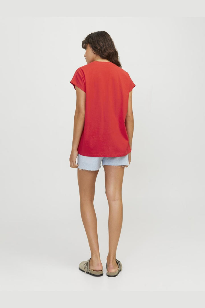 Jjxx - Jxastrid Boxy Sl Every Tee - 4658867 Fiery Red