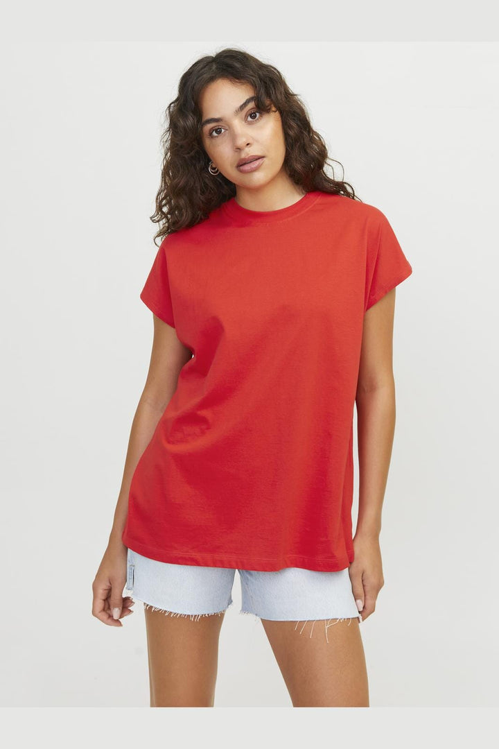 Jjxx - Jxastrid Boxy Sl Every Tee - 4658867 Fiery Red