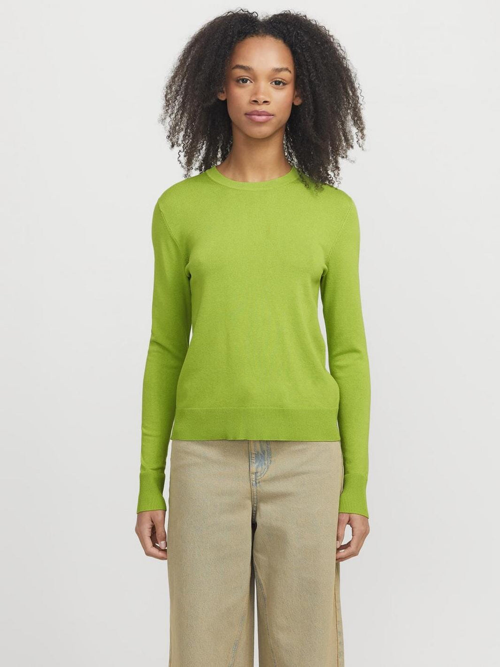 Jjxx - Jxcara Comfy Crew Neck Knit - 4665745 Parrot Green