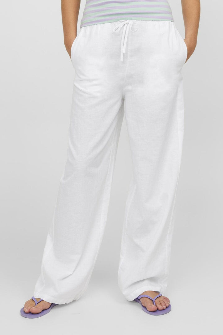 Jjxx - Jxflora Linen Blend Pant Sn - 4388843 White Bukser 