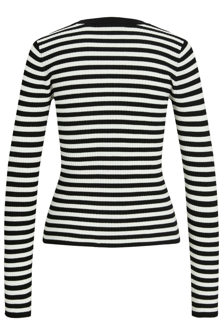 Jjxx - Jxjodi Tight Stripe Crew Neck Knit - 4509785 Black /Cloud Dancer