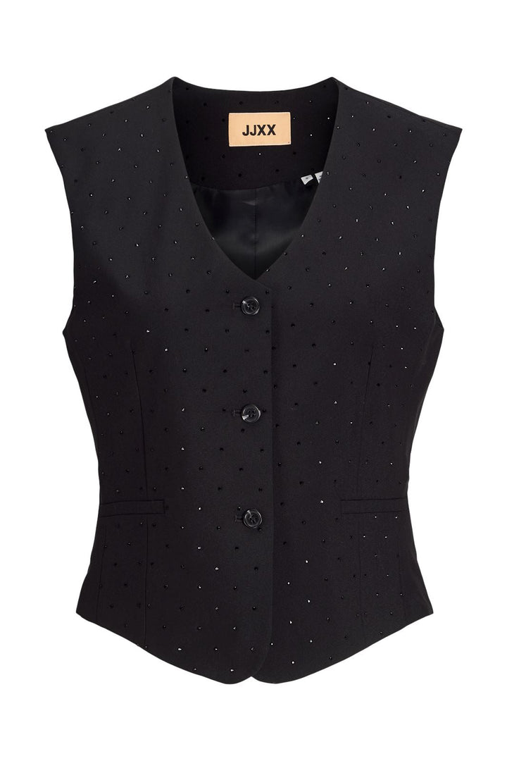 Jjxx - Jxlora Rhinestone Waistcoat Tlr - 4630362 Black Rhinestone