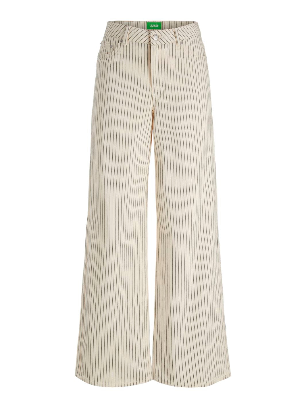 Jjxx - Jxmaddy Tokyo Pant - 4705104 Blanc De Blanc Black Pinstripe