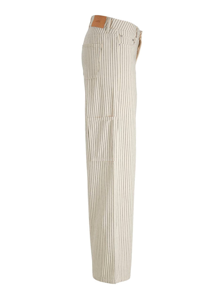 Jjxx - Jxmaddy Tokyo Pant - 4705104 Blanc De Blanc Black Pinstripe