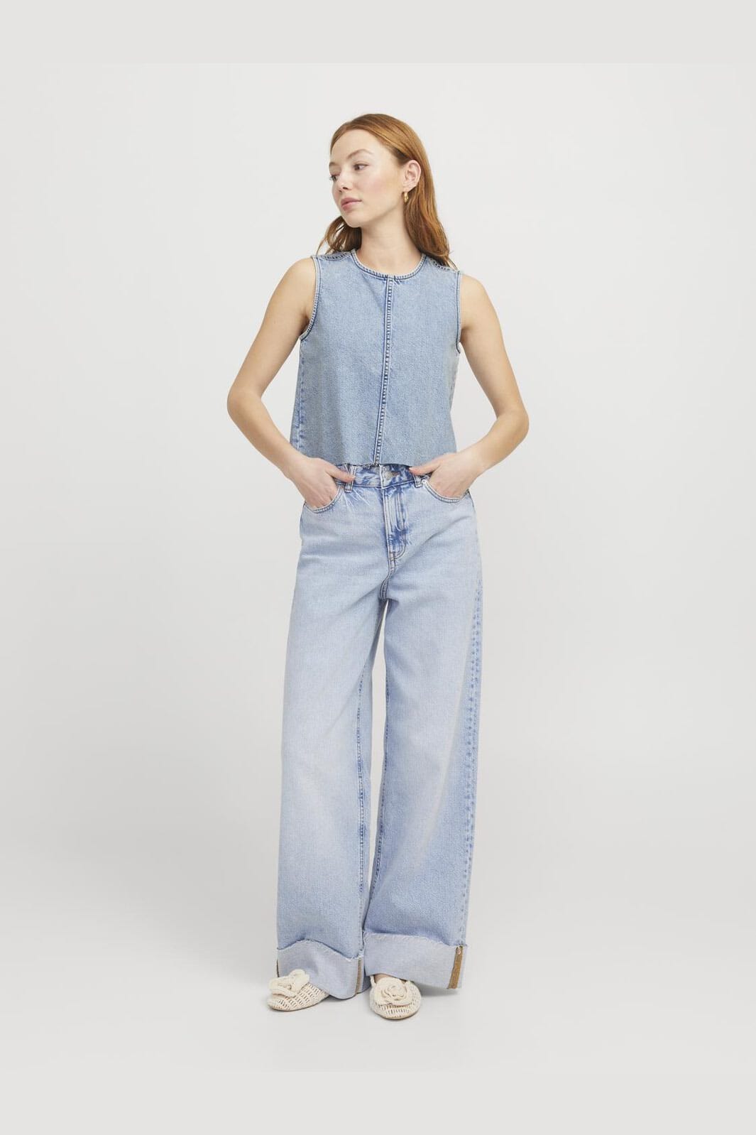 Jjxx - Jxmaggie Cut Off Denim Top - 4650241 Light Blue Denim