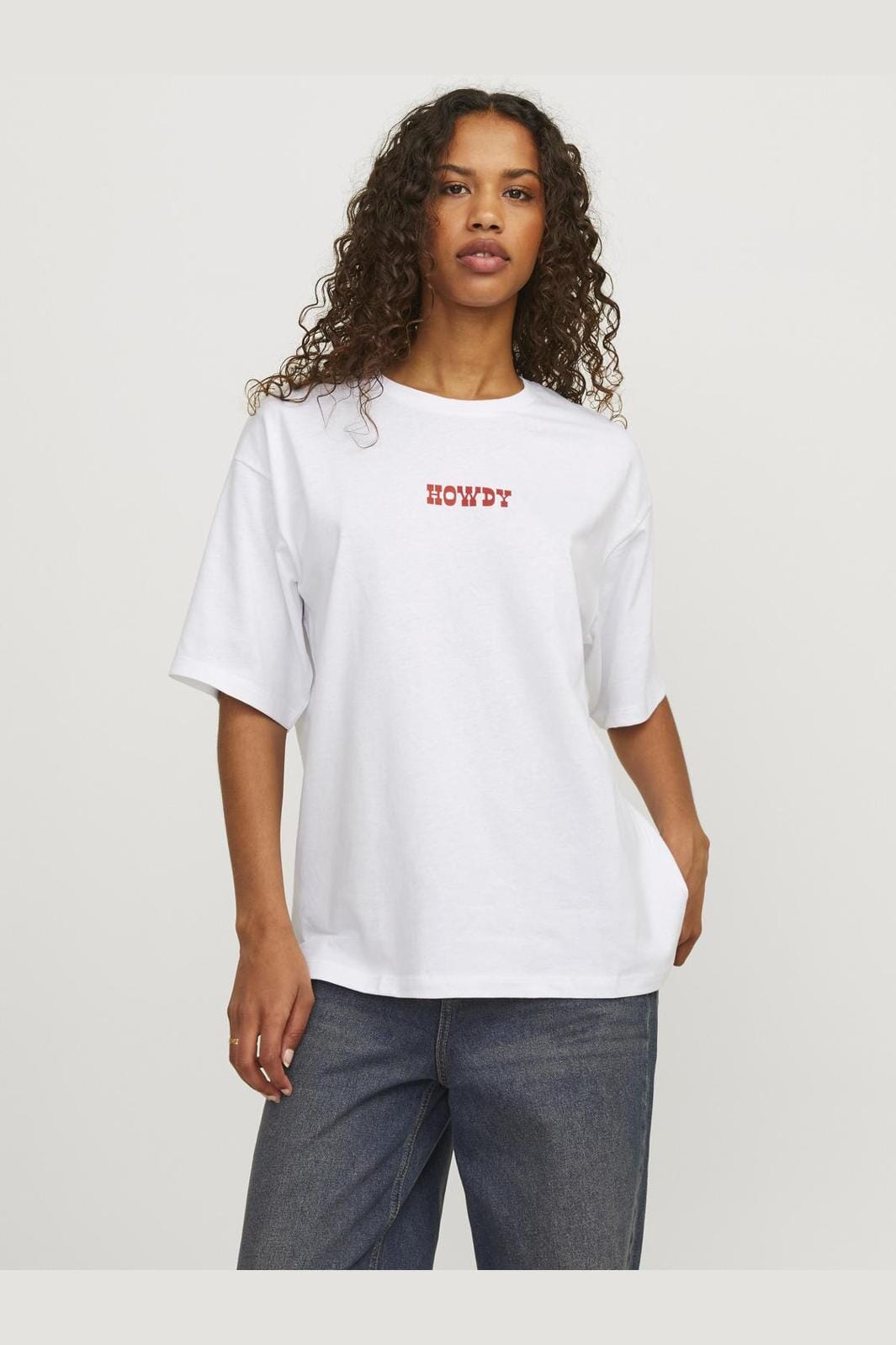 Jjxx - Jxmillow Loose Ss Tee Ft24 - 4680394 Bright White Howdy