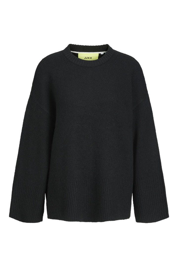 Jjxx - Jxollie Diverse Crew Neck Knit Sn - 4335971 Black /Moonbeam Neck Piping