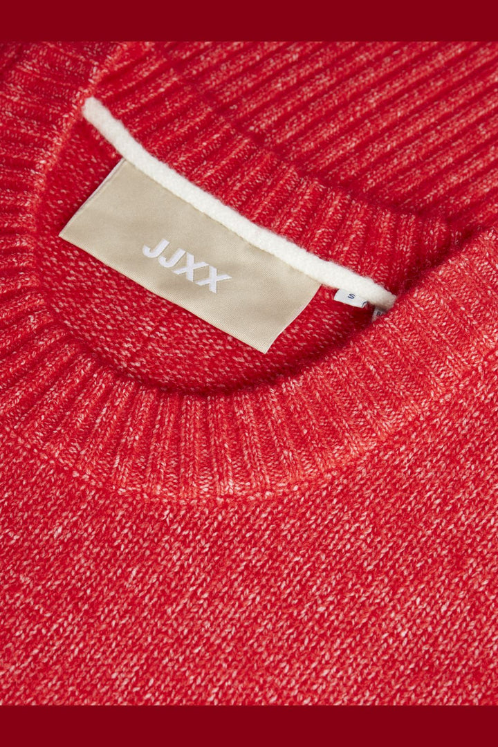 Jjxx - Jxollie Diverse Crew Neck Knit Sn - 4637707 Racing Red /Vanilla Ice