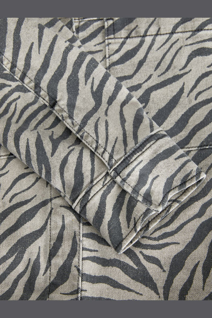 Jjxx - Jxsarah Zebra Overshirt - 4757372 Feather Gray Zebra