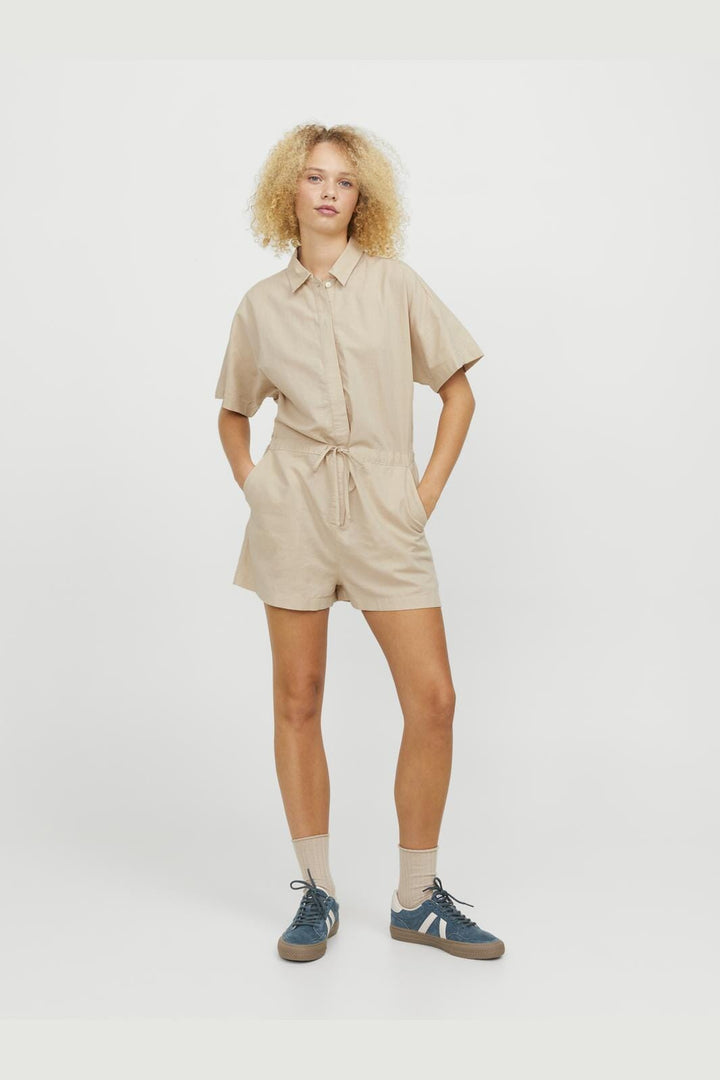 Jjxx - Jxtrala Linen Blend Playsuit - 4389194 Cement