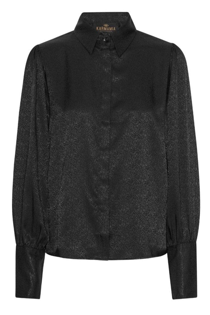 Karmamia - Honey Shirt - Black Leo Dot Jacquard