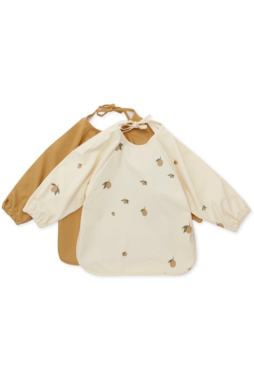 Konges Sløjd - 2 Pack Dinner Bib With Sleeves - Lemon Hagesmække/Savlesmække 