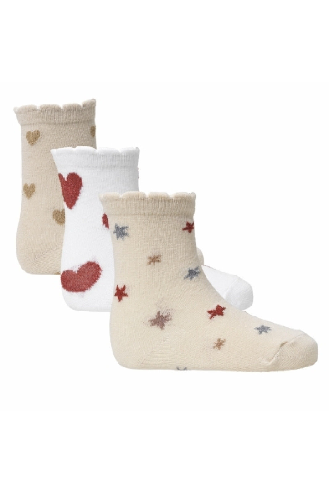 Konges Sløjd - 3 Pack Jacquard Socks - Heart/Aisuru/Star Strømper 