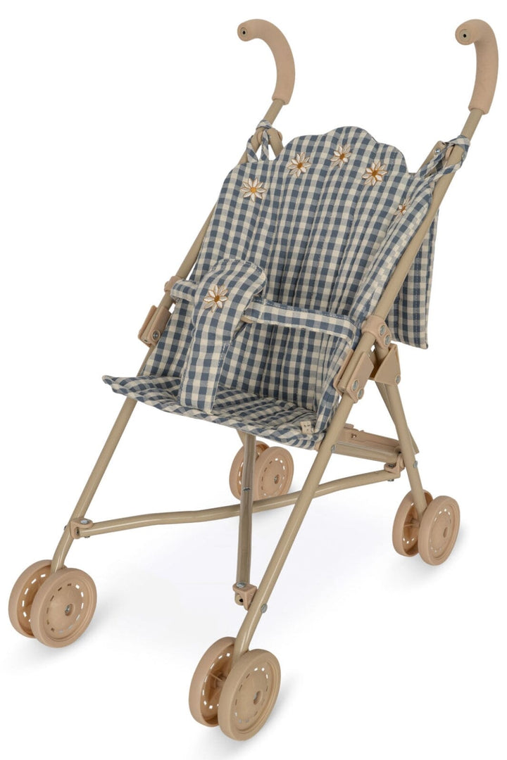 Konges Sløjd - Doll Stroller - Captains Blue Check Legetøj 