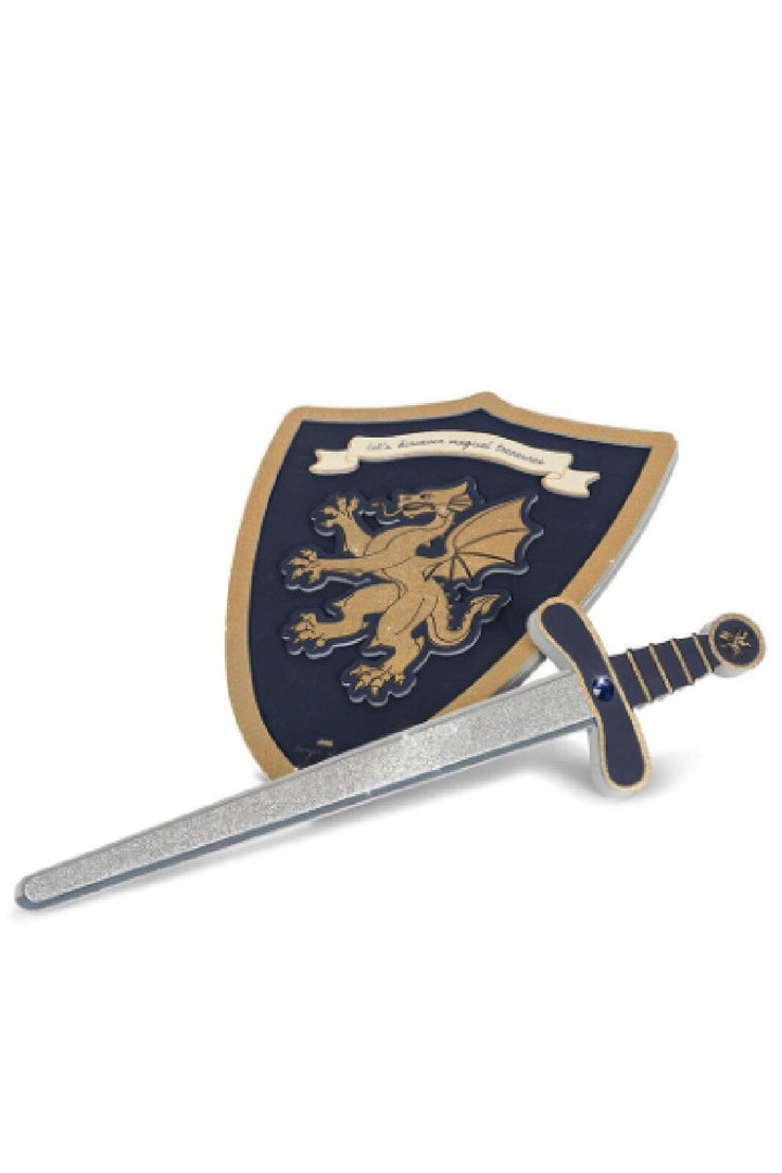 Konges Sløjd - Knight Sword And Shield - Midnight Navy Legetøj 