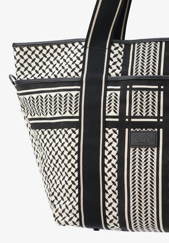 Lala Berlin - East West Tote Marin - heritage stripe black Tasker 