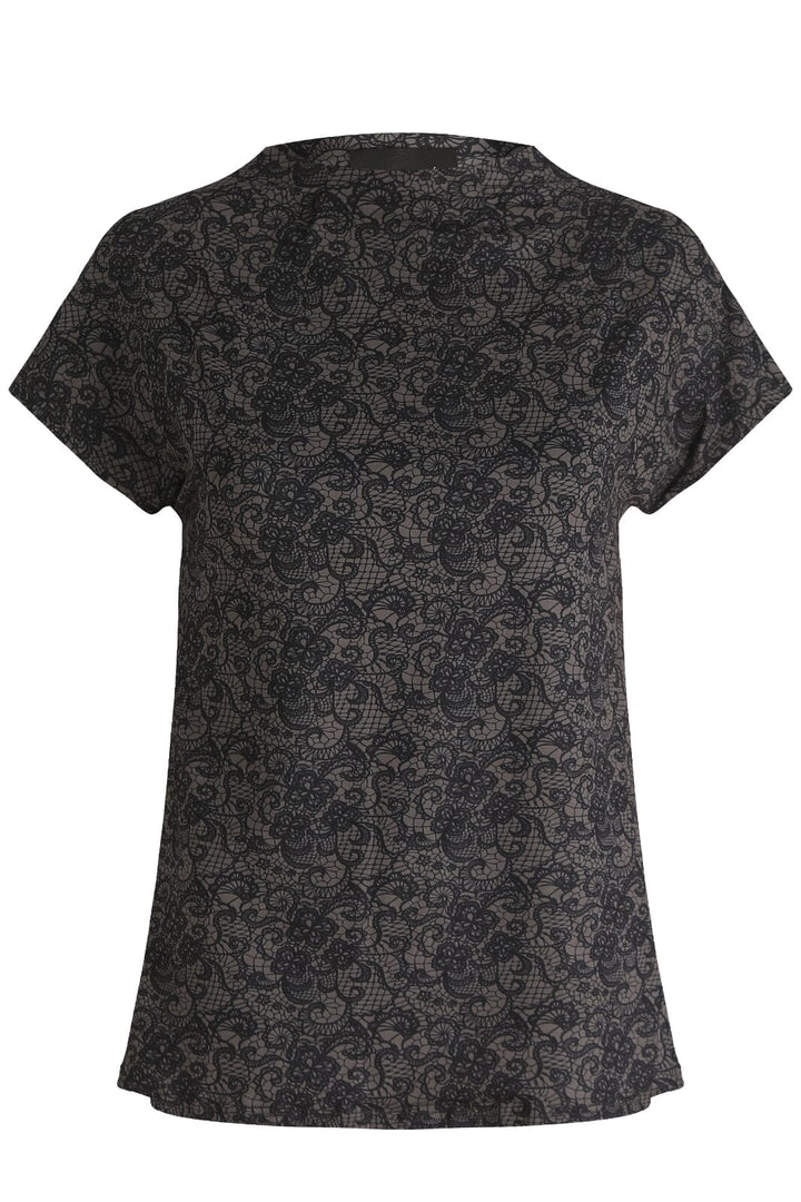 Liberte - Alma-Top - Black Grey Lace T-shirts 