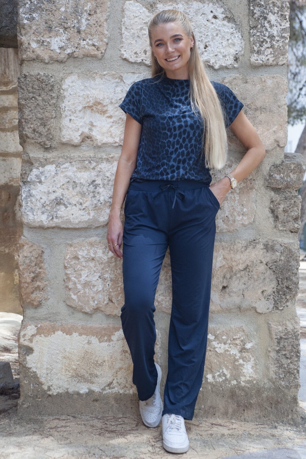 Liberte - Alma-Wide-Pants - Dusty Navy Bukser 