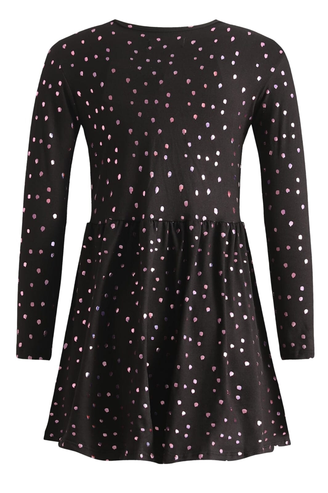 Liberte Ami - Alma-Ls-Babydoll-Dress (Kids) - Black Pink Holographic Dot Kjoler 