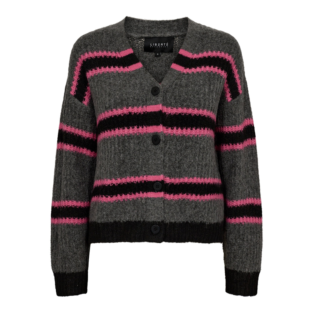 Liberte - Fro-Cargidan - Darkgrey Black Pink Stripe Cardigans 