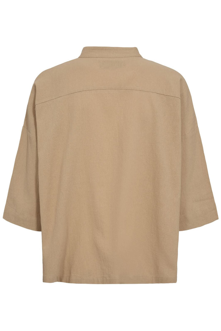 Liberte - Line-Ss-Short-Shirt - Sand Skjorter 