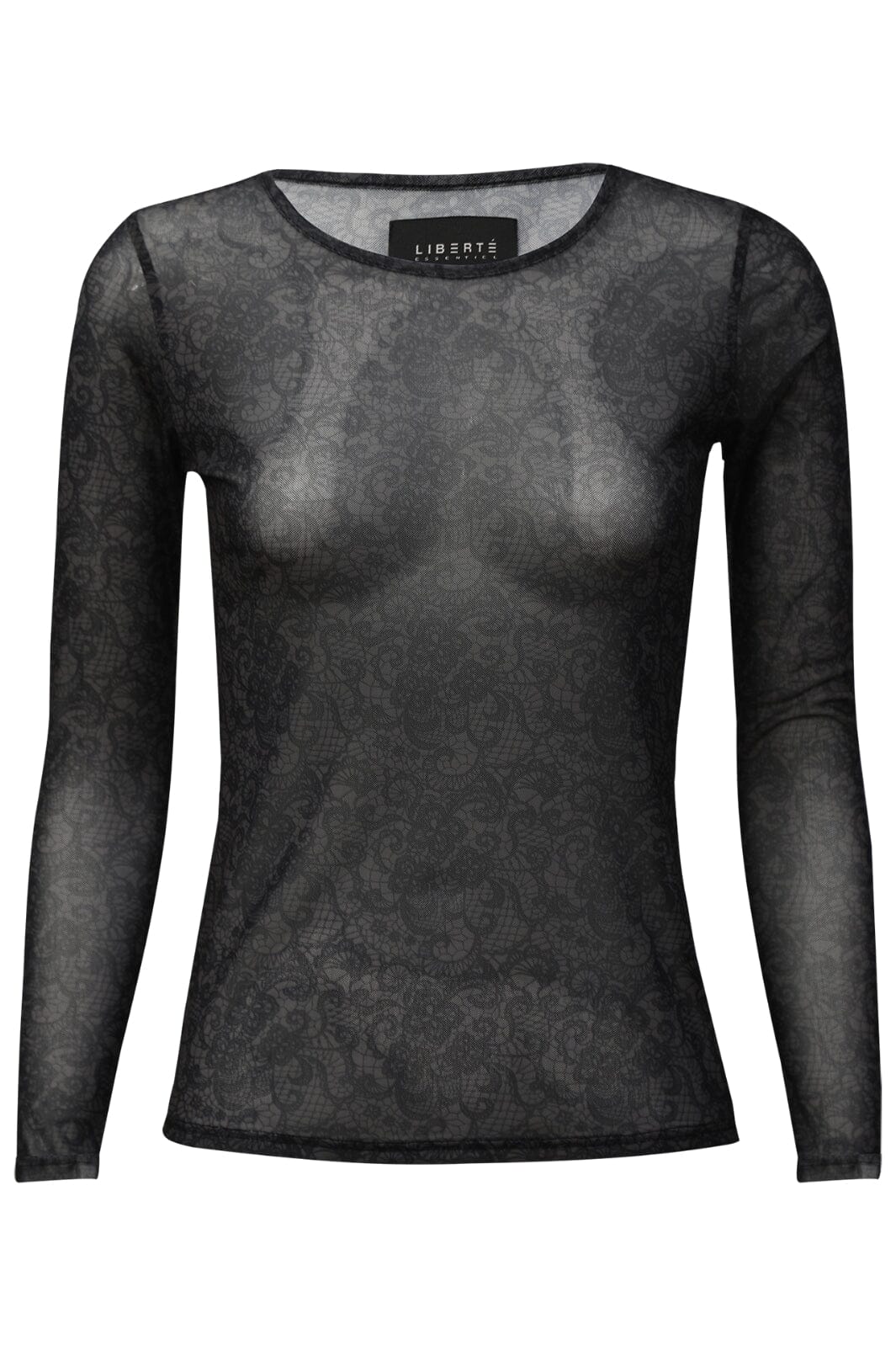 Liberte - Mesh-Ls-Tshirt 22065 - Black Grey Lace