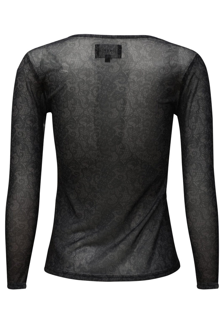 Liberte - Mesh-Ls-Tshirt 22065 - Black Grey Lace