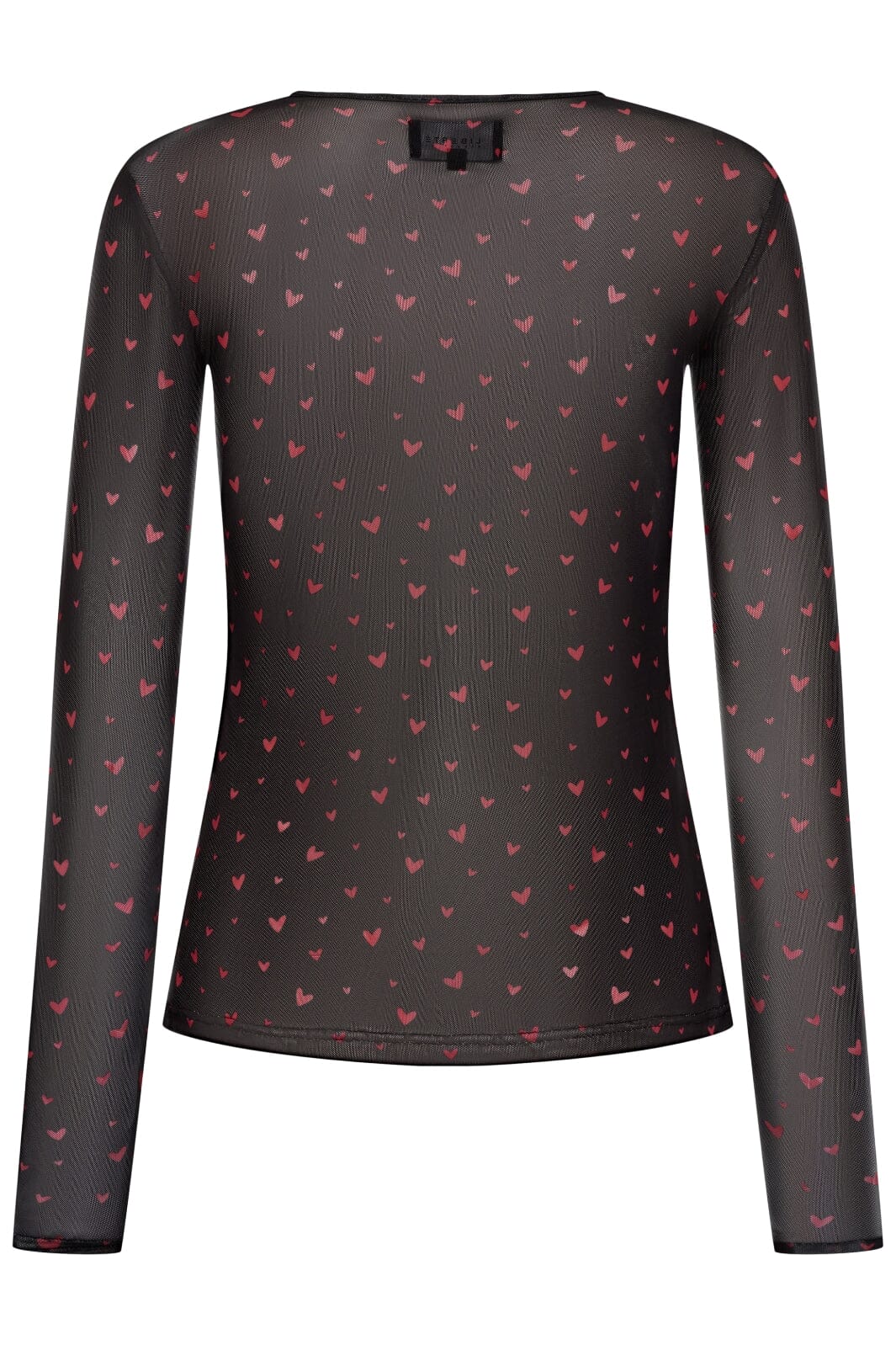 Liberte - Mesh-Ls-Tshirt 22065 - Black Red Hearts Bluser 