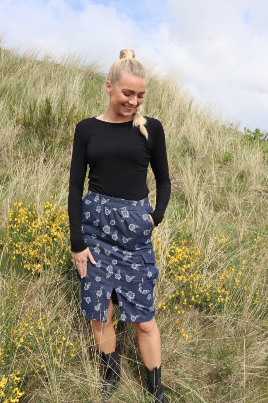 Liberte - Mitty-Cargo-Skirt - Denim Flower Nederdele 