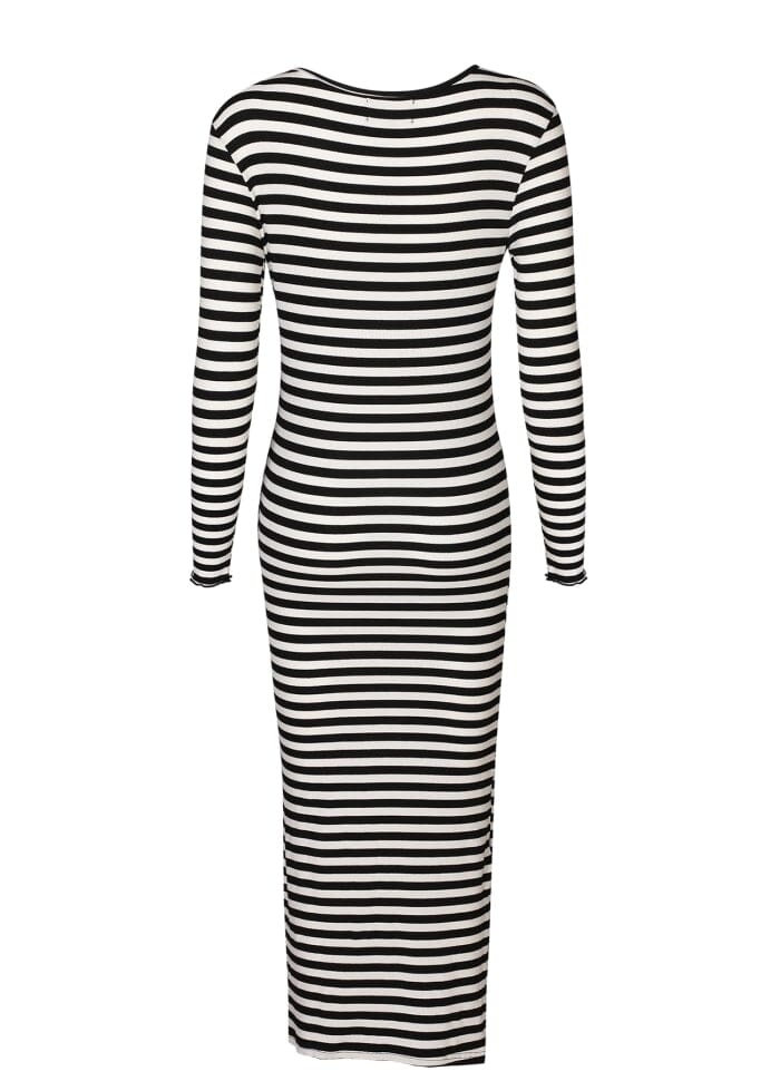 Liberte - Natalia-Ls-Dress - Black Creme Stripe Kjoler 