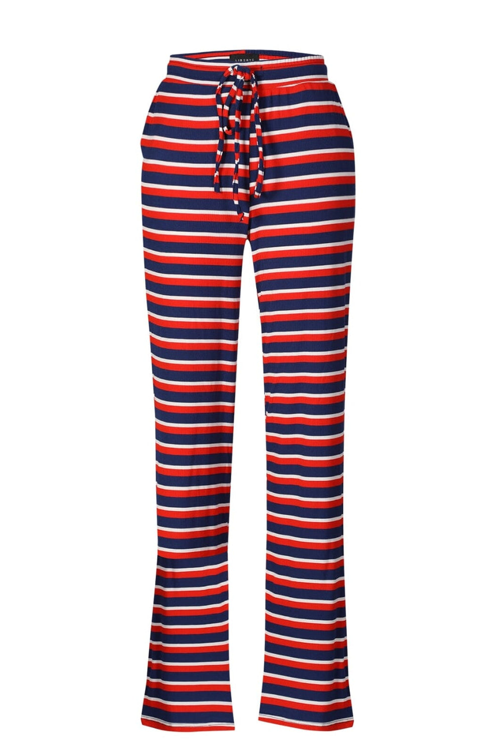 Liberte - Natalia-Straight-Pants 22061 - Navy Red White Stripe