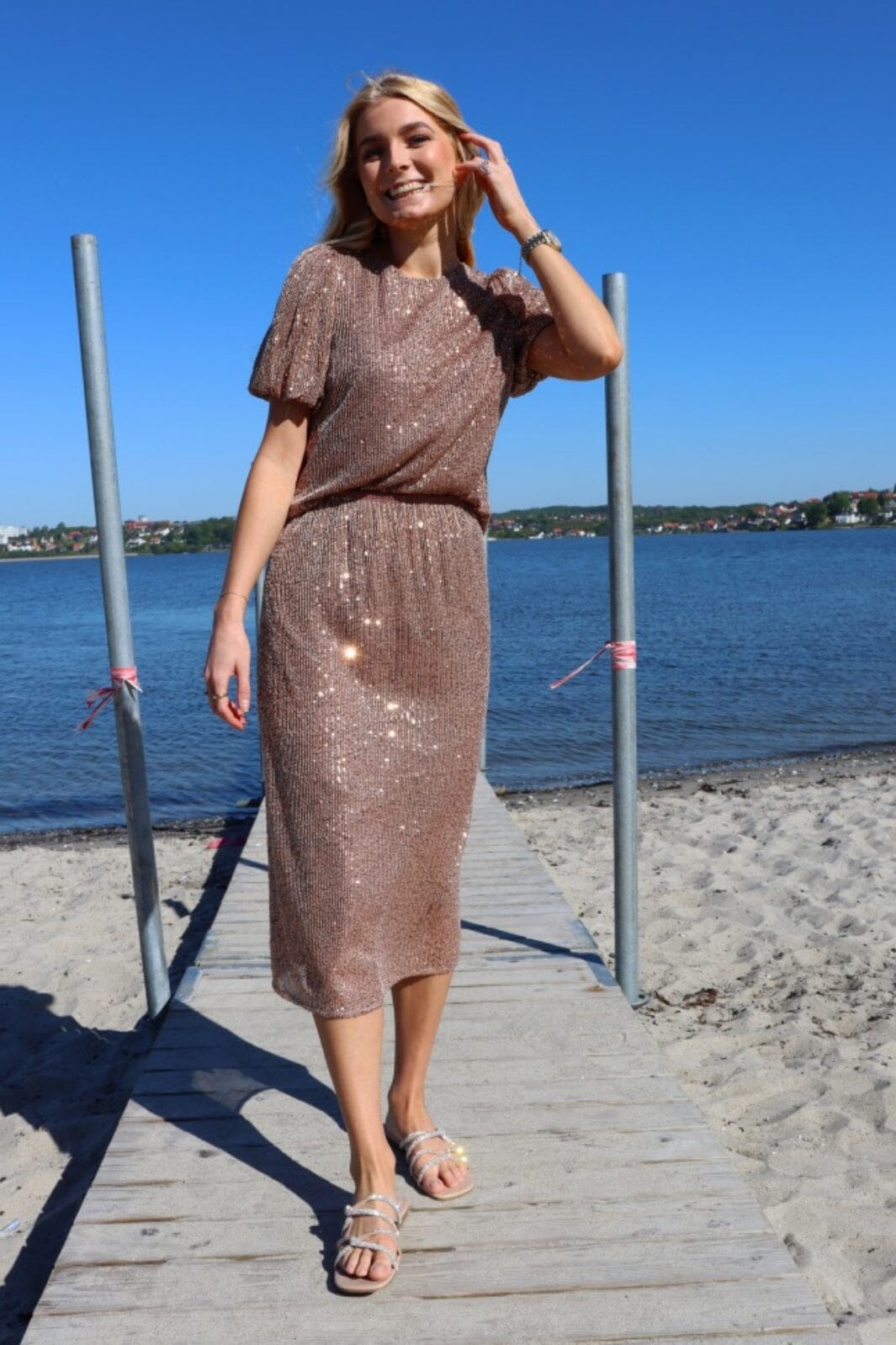 Liberte - Paige-Skirt - Brown Sequins Nederdele 