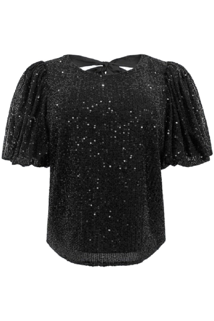 Liberte - Paige-Ss-Blouse 21698 - Black Sequins