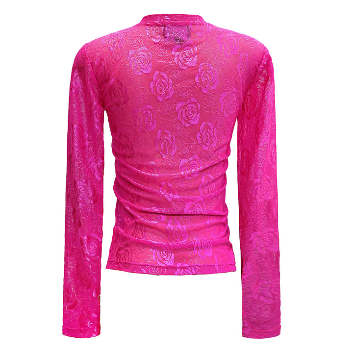 Liberte - Rose-Ls-Lace-Blouse - Pink Bluser 