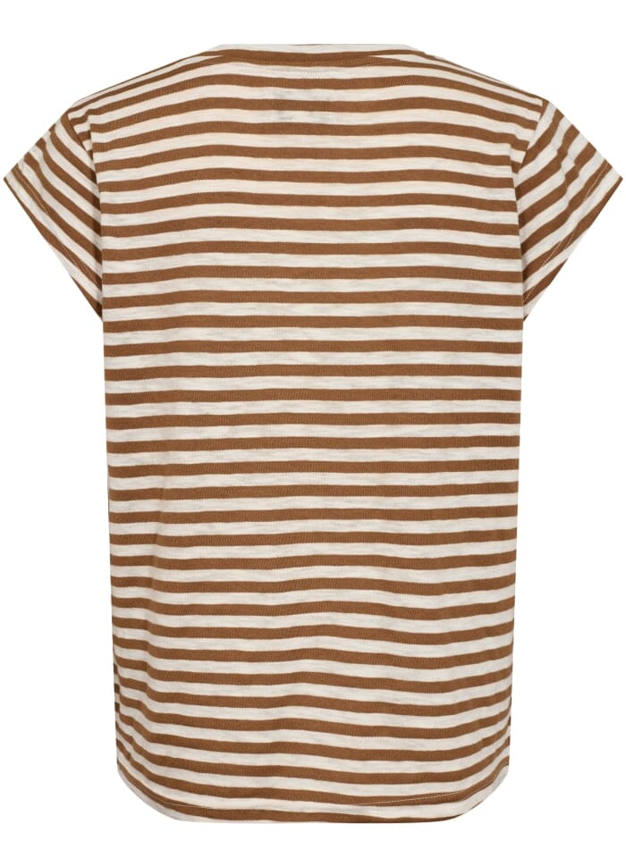 Liberte - Ulla-Stripe-Tshirt - Brown White Stripe T-shirts 