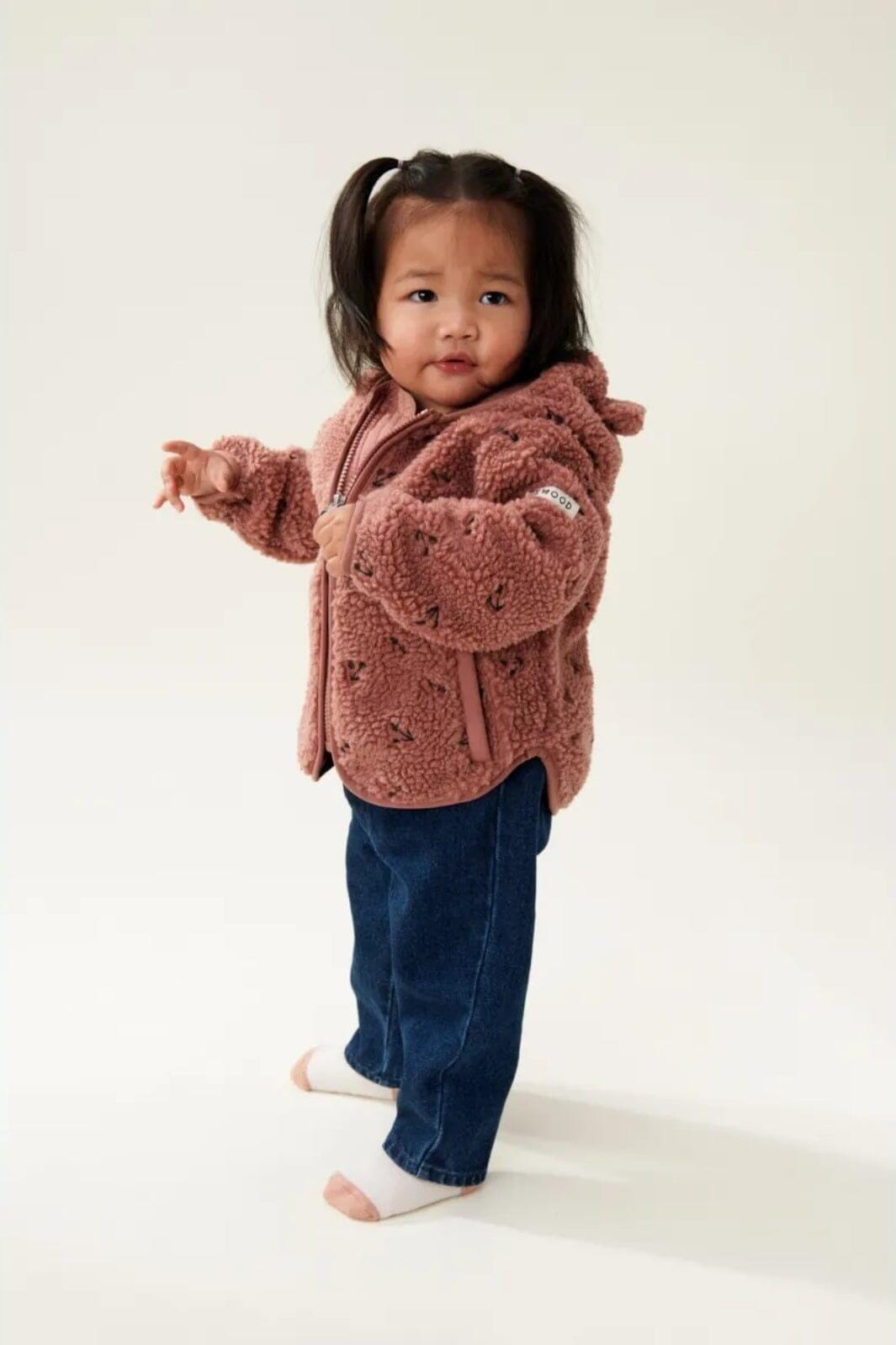 Liewood - Mara Pile Jacket With Ears - Cherries / Dark rosetta Fleece jakker 