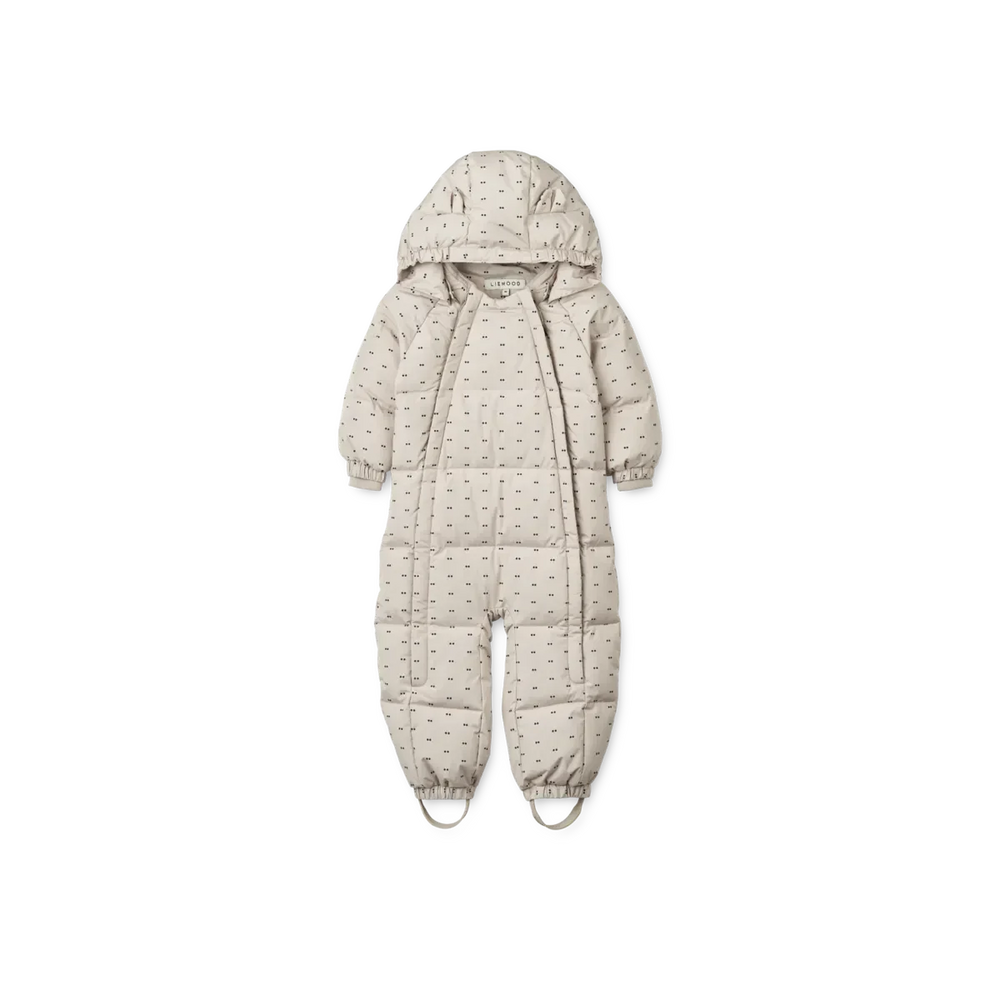 Liewood - Sylvie Baby Snowsuit - Double dot / SIlver lining Flyverdragter 