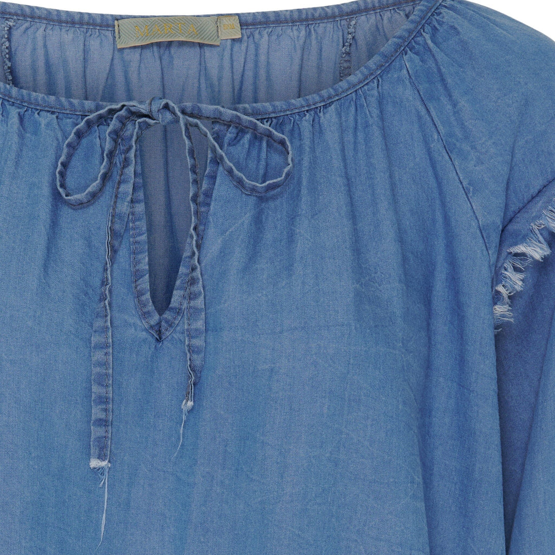 Marta Du Chateau - Mdcmarta Blouse - Medium Blue Bluser 