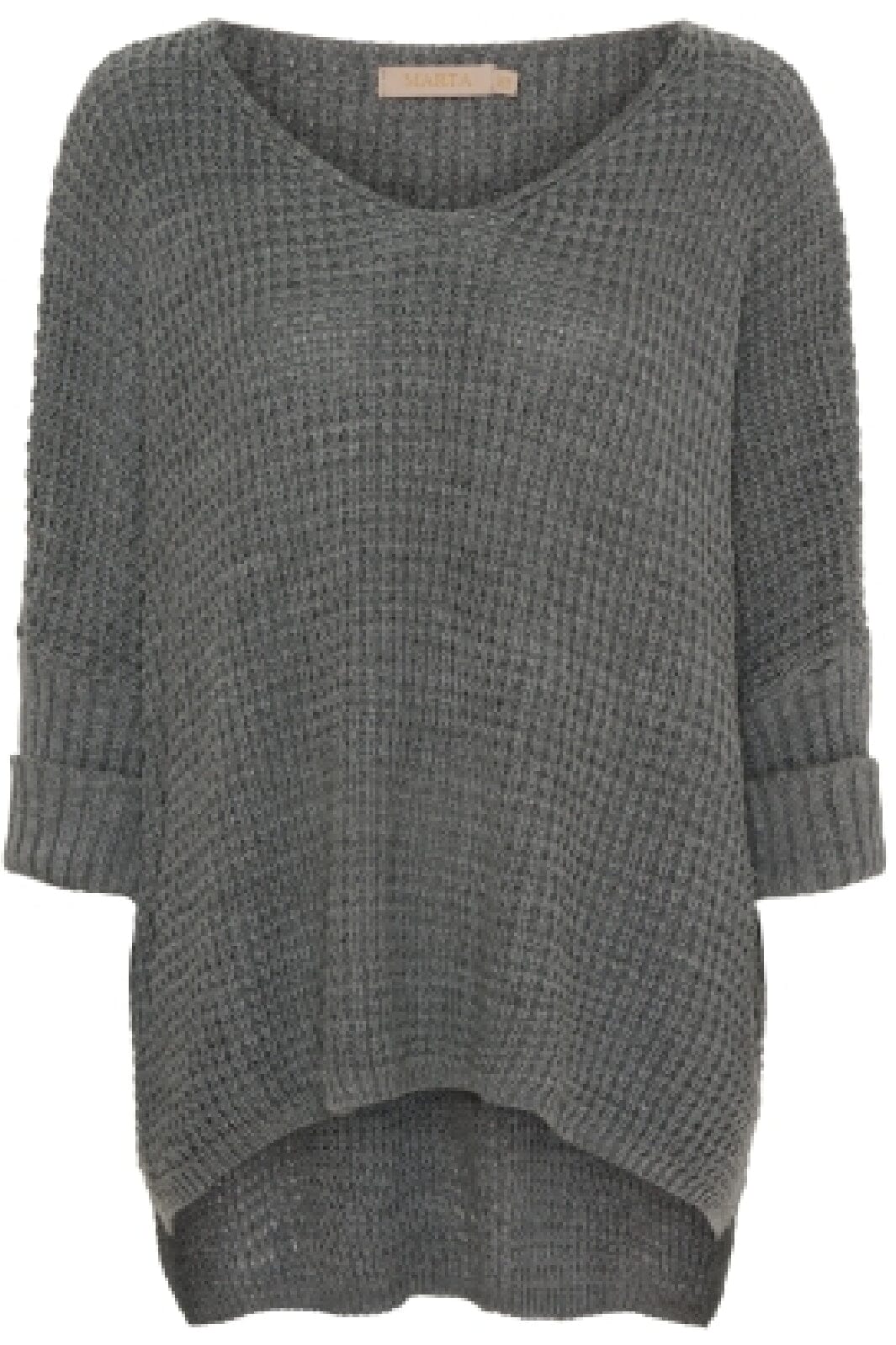 Marta Du Chateau - Mdcmille Knit - Dark Grey Strikbluser 