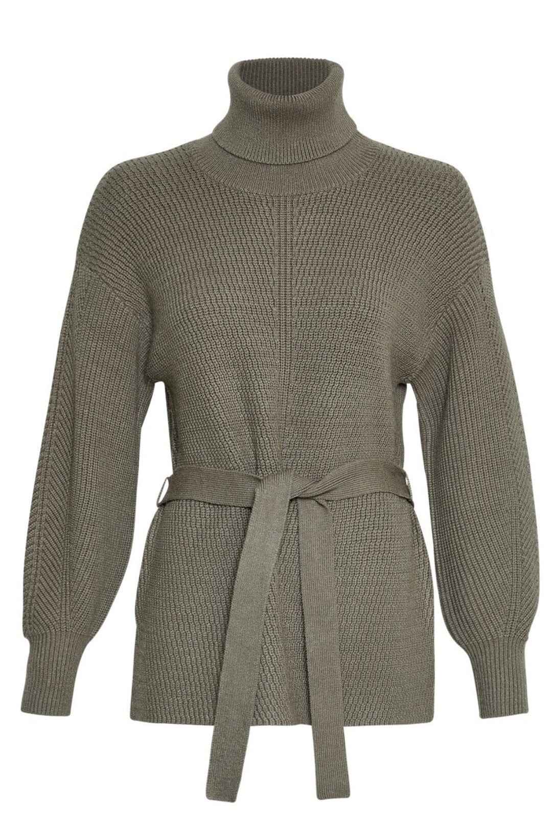 Moss Copenhagen - Mschamari Rachelle Belt Pullover - Mul Basil Mel Strikbluser 