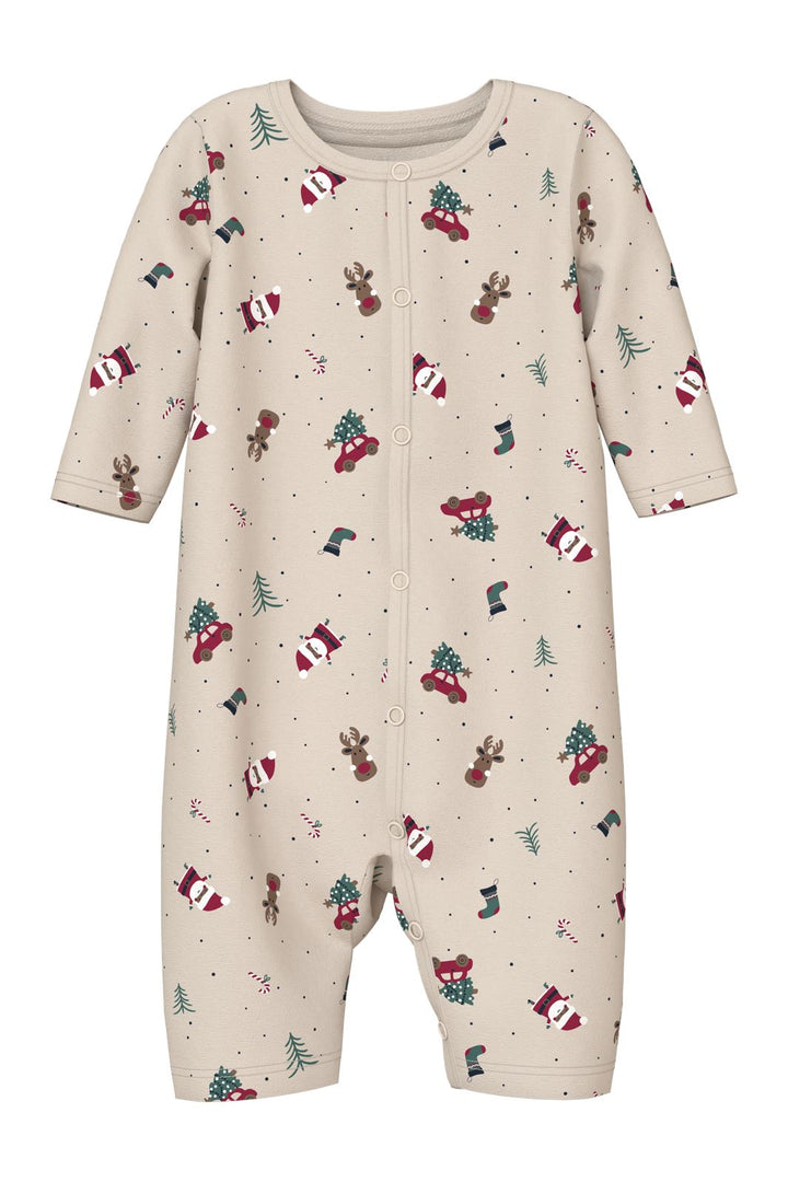 Name It - Nbnvismas Ls Nightsuit - 4668315 Whitecap Gray Christmas Elements