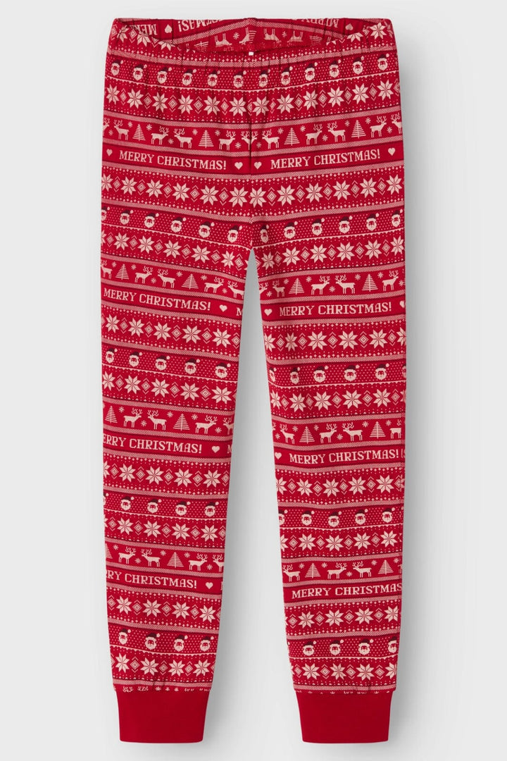 Name It - Nknvismas Ls Nightset - 4668404 Jester Red Merry Christmas Nattøj 