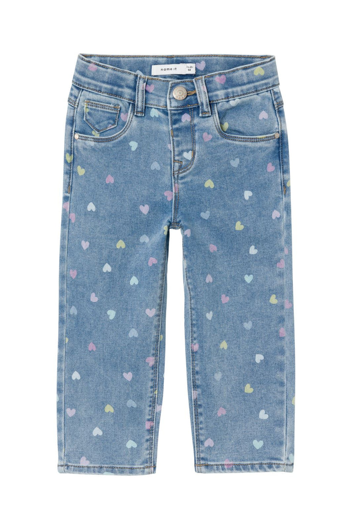 Name It - Nmfbella Shaped Jeans 3555-On F - 4429201 Medium Blue Denim Hearts