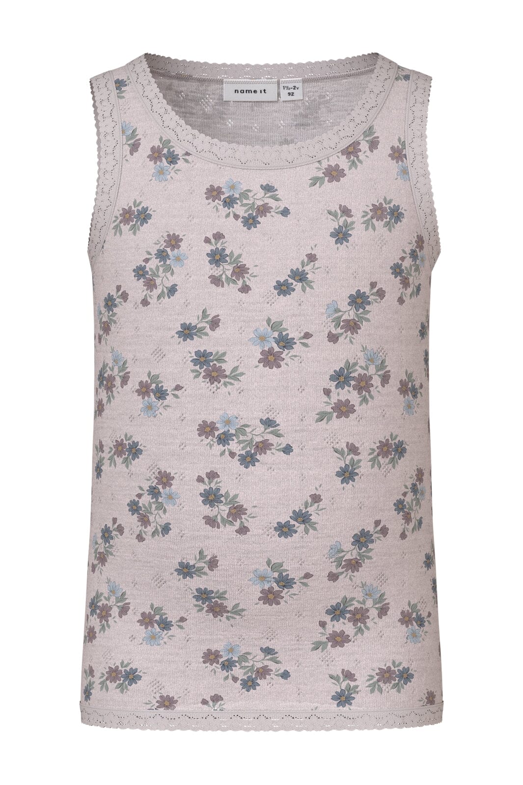 Name It - Nmfwang Wool Needle Tank Top - 4474939 Lilac Ash Aop Undertrøjer 