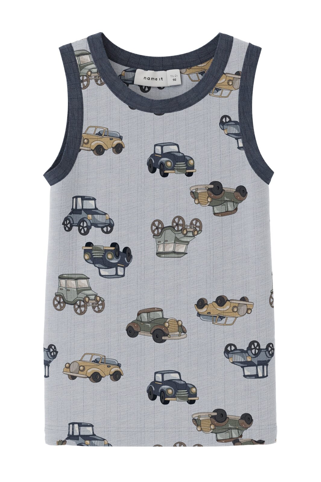 Name It - Nmmwang Wool Needle Tank Top - 4473221 Gray Dawn Aop Undertrøjer 