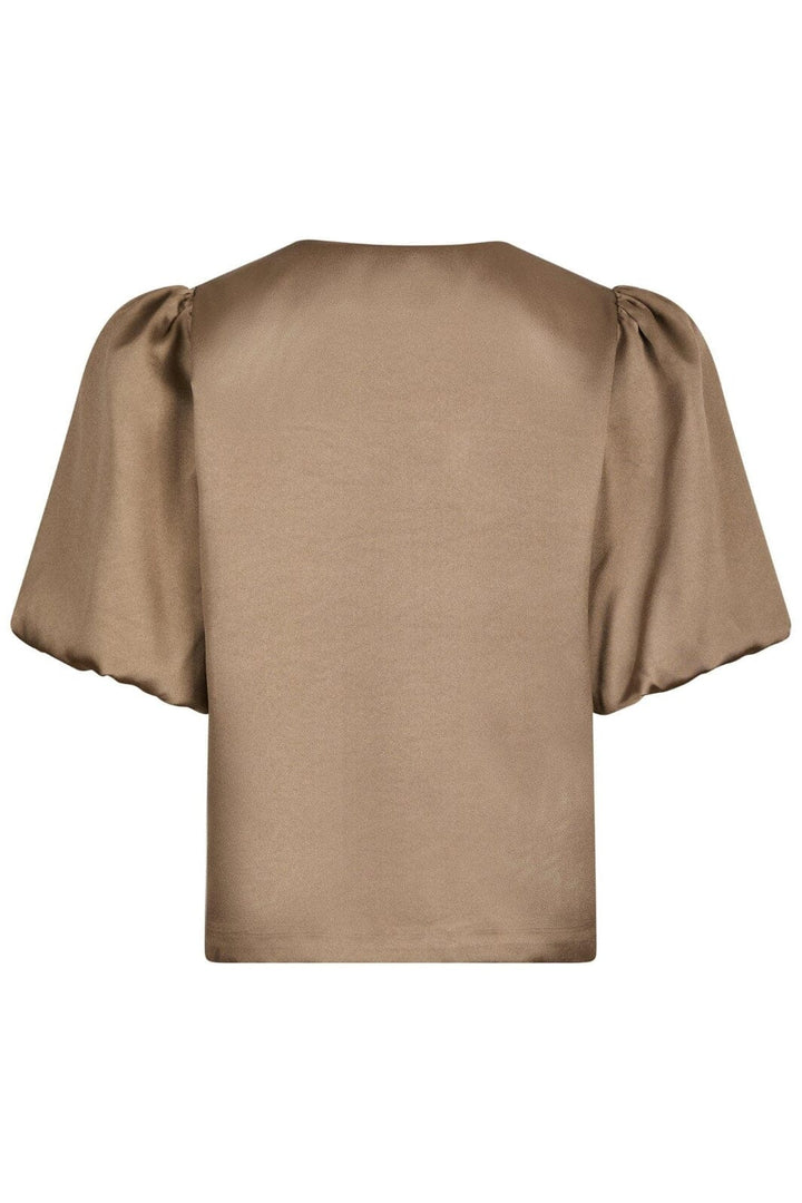 Neo Noir - Aisa Dull Satin Blouse 164658 - 811 - Dark Taupe